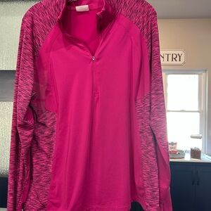 Danskin Fuchsia Long Sleeve Quarter-Zip Top